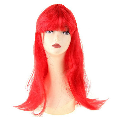 Красный длинный парик 